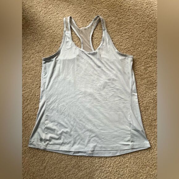 Athleta Sky Blue Mesh Back Flowy Tank Top - Picture 1 of 5